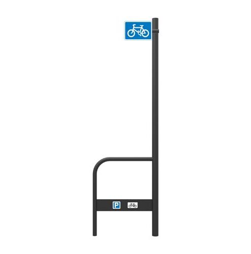 Aparcabicicletas con señal