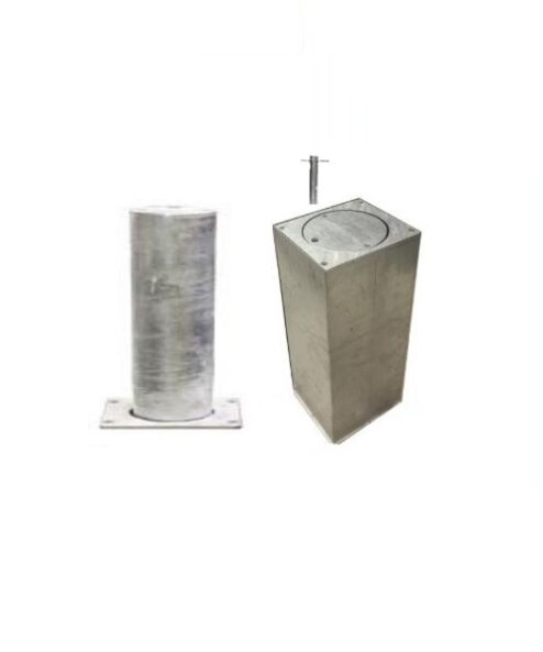 Semi-automatic telescopic bollard with galvanized steel spring 220x500 mm