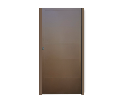 Puerta metalica de seguridad con chapa de hierro peatonal modelo chapa lisa