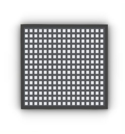 Perforated sheet metal grill for ventilation