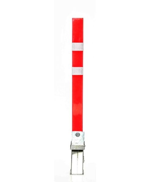 Pilona  Extaíble / removible con llave triangulo en rojo y blanco