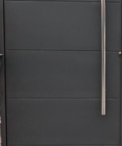 Puerta peatonal  moderna con laminas de chapa