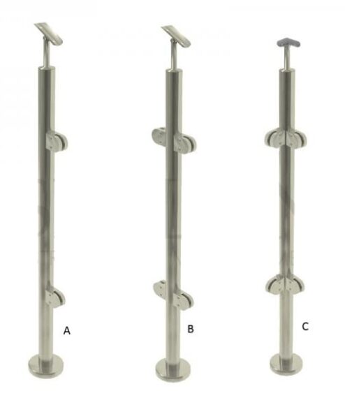Poste de barandilla inox para cristal