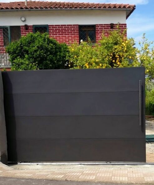 Puerta corredera moderna de laminas de chapa medida compra online