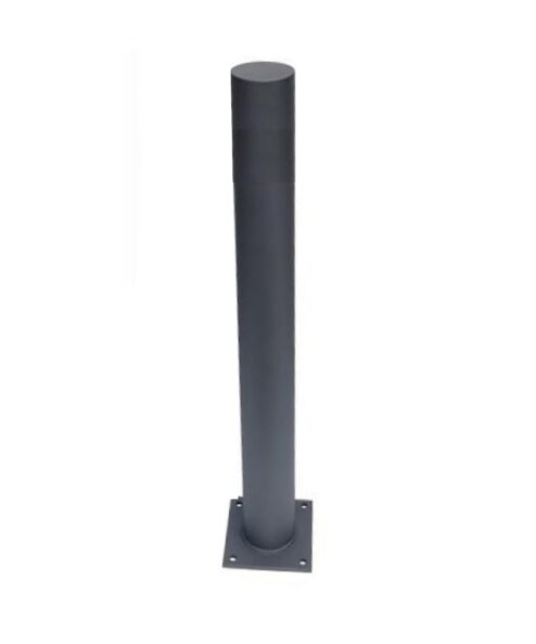 Pilona de seguridad fija  atornillable con placa de anclaje hierro diámetro 90mm x850mm de altura