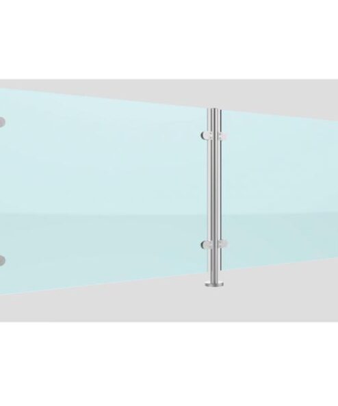 Stainless steel railing with glass using clamps