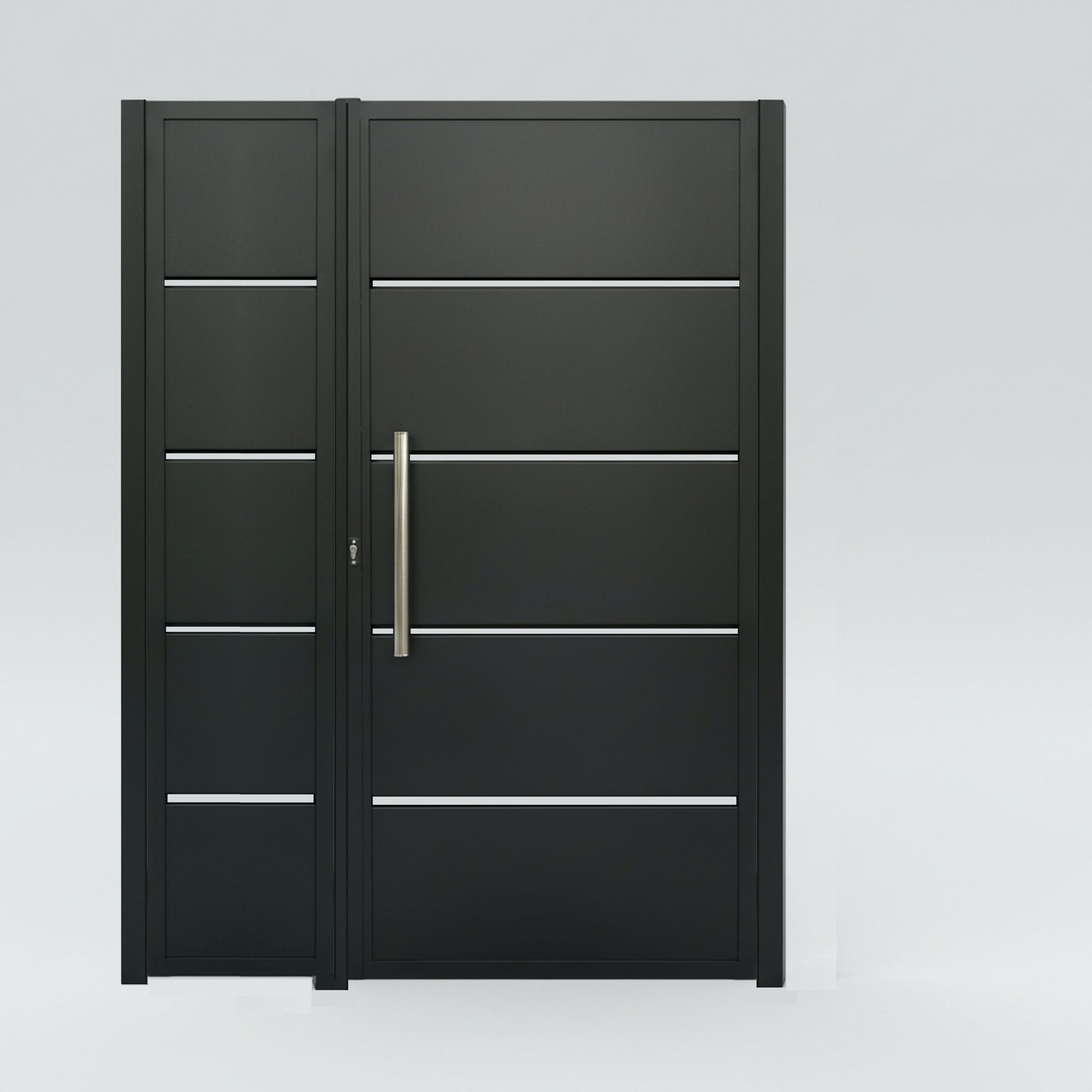 Puerta peatonal modelo Bandaluz con laminas de chapa conjunto