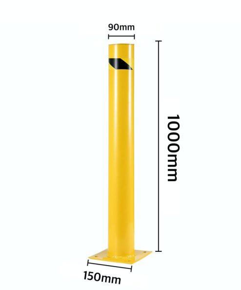 Pilona de Seguridad Metal con placa 1m de altura
