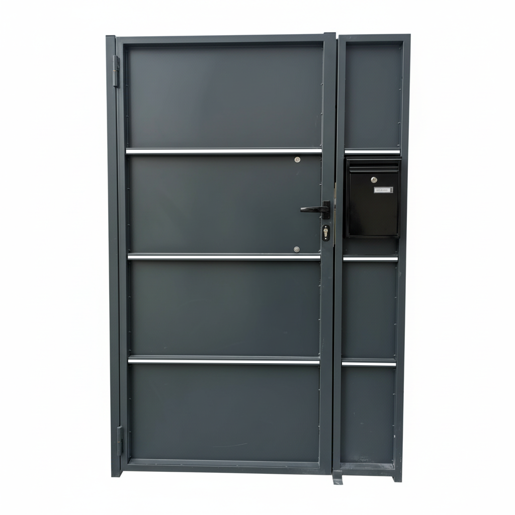 Puerta peatonal modelo Bandaluz con laminas de chapa conjunto