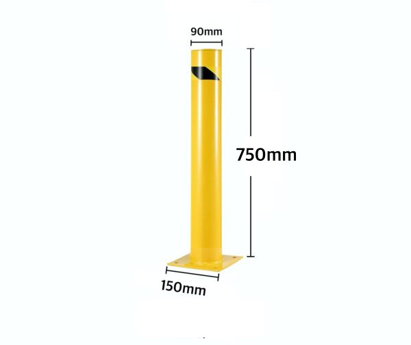 Pilona de Seguridad Metal con placa 75cm