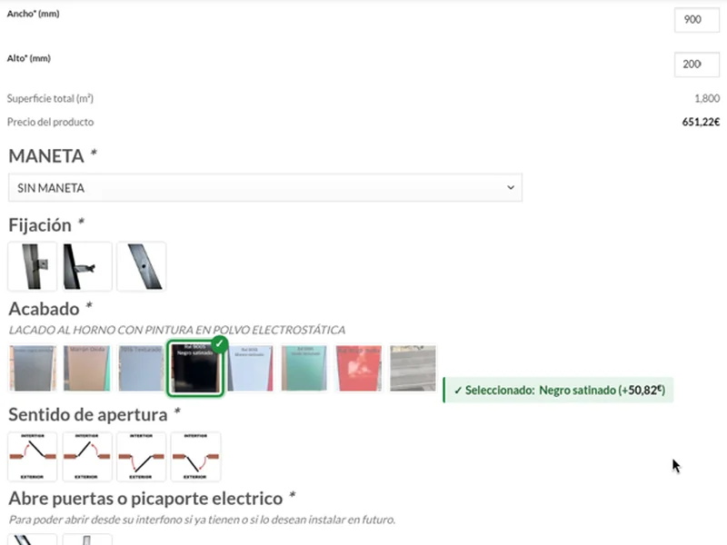 Configura tu puerta - Pilonatic