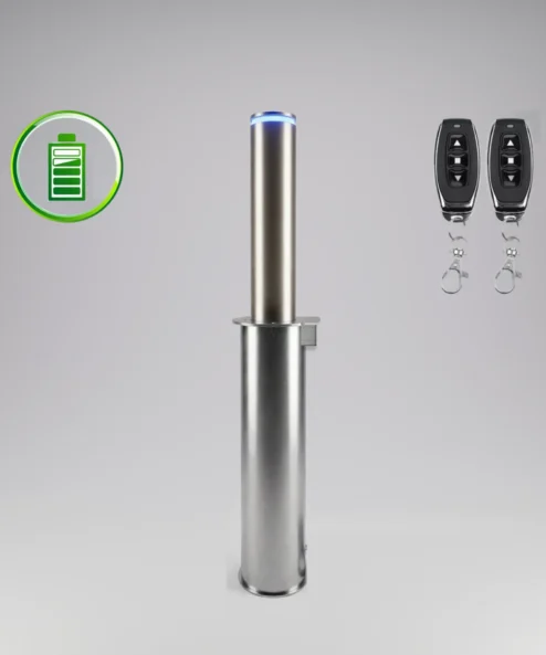 Pilona automática Bristol con batería 114 mm inox